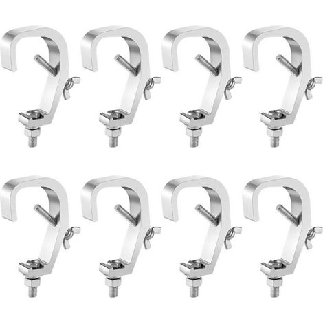 Lot de 8 colliers de serrage en C pour éclairage scénique (1,18-2 pouces) - adaptés aux tubes d'un diamètre extérieur de 30 à 50 mm (1/5)