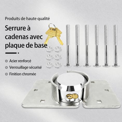 Cadenas rond haute sécurité acier avec base moraillon antivol anse cachée pour conteneur entrepôt remorque 15 × 12 × 7 cm 2,281 kg – Livraison gratuite (1/5)