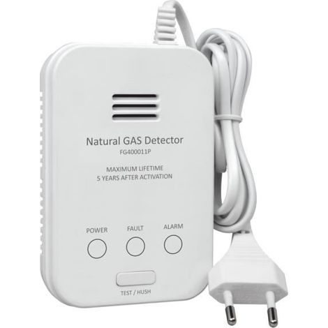 Détecteur de gaz ELRO FG4000P gaz naturel méthane alarme 85 dB certifié EN50194 sécurité gaz Blanc