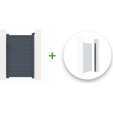 Portillon aluminium EIGER 100x160cm + Kit inversion ouverture (1/5)
