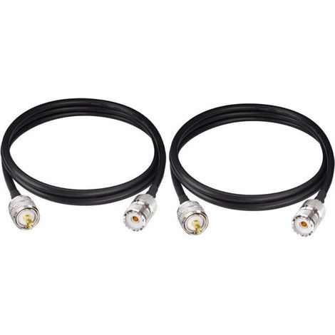 Câble Coaxial UHF PL259 Mâle vers SO239 Femelle RG58 3m Faible Perte (1/4)