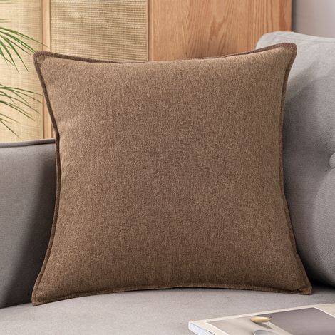 Set di 2 fodere per cuscini decorativi in morbido lino, fodere per cuscini in stile lussuoso per divano, camera da letto, zenzero, 40x40 cm