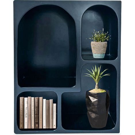 Meuble de rangement à étagères en arche Mojik L60cm Bois Noir
