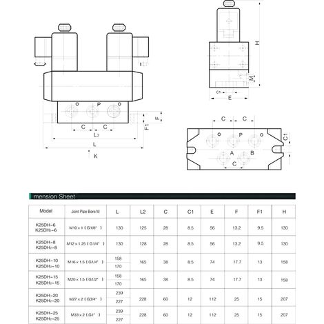 5-Wege-Magnetventil mit zwei Positionen, elektrisch betätigter Verteiler, G3/8"-Rundkopf K25DH-10 HAC220V (1/5)