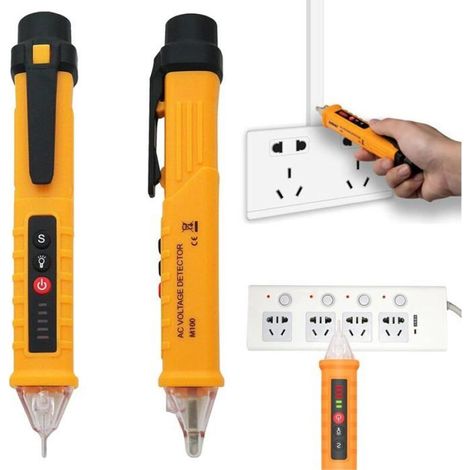 Détecteur de tension (12-1000V), affichage LED, avec sensibilité réglable et fonction de détection du fil neutre/phase. (1/5)