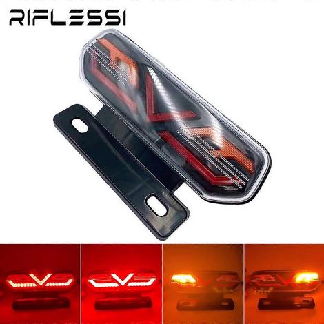 Feu arrière LED 12V pour moto, quad et quad, avec clignotants intégrés et feu stop. (1/4)