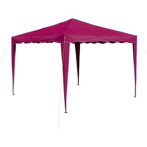 Dema – Tonnelle pliante 3x3 m bordeaux – Structure en acier thermolaqué – Toile polyester 180 g/m² déperlant – Hauteur de passage 180 cm