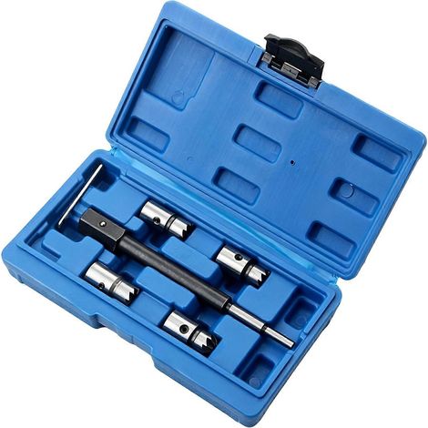 Nettoyeur de sièges d'injecteurs, kit d'entretien du système d'alimentation en carburant 6 pièces avec alésoirs en acier, poignée de guidage et mallette de transport moulée, multicolore (1/5)