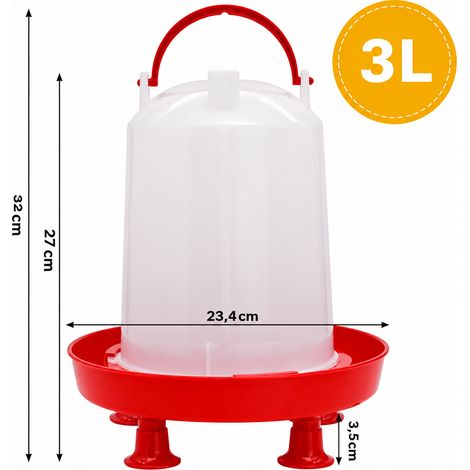 Abreuvoir pour poules et volailles 3L sur pieds 3l 300 g – Livraison gratuite