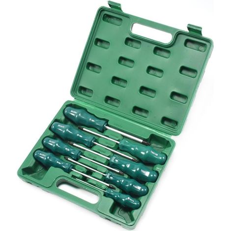 Coffret de tournevis, 8 pièces, T8/40, Cr-V, Torx, magnétique (1/3)