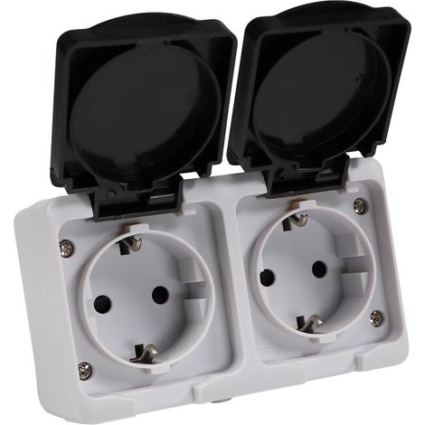 REV AquaMini Aufputz Feuchtraum 2-fach Steckdose IP54 kompakt mini (1/5)