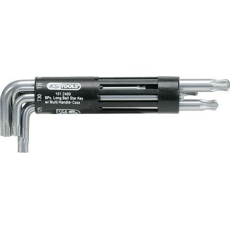 Clés Hexagonales Longues KS TOOLS, Lot de 8 Embouts à Rotule Modèle Long, Ref. 151.2400, Clés Allen Boulonnerie