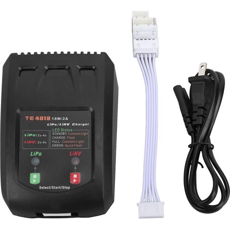 Chargeur LiHV 18W haute tension 2S 3S 4S, Balance de batterie pour avions, voitures, bateaux, jouets, prise US (1/5)