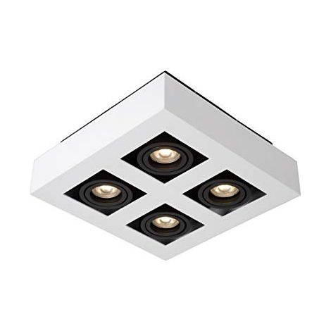 Lucide - Faretto da soffitto, in alluminio, 20 W, colore: Bianco/Nero (1/4)