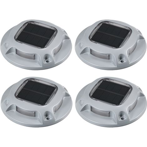 Luces solares impermeables IP68, 4 unidades, 8 LED, batería de 600 mAh, luz azul/blanca conmutable, modo de luz continua (azul/blanca). (1/5)