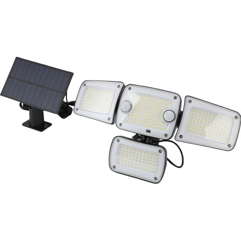 Projecteur solaire extérieur avec détecteur de mouvement IP65 étanche grand angle 270° mural 3 modes pour jardin cour (1/5)
