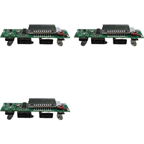 3-fach Lithium-Akku-Ladegerät mit LED, zwei 5V 2,4A USB-Anschlüssen, Leiterplatte, externem Micro-/Type-C-USB-Akku und 18650-Lademodul (1/5)