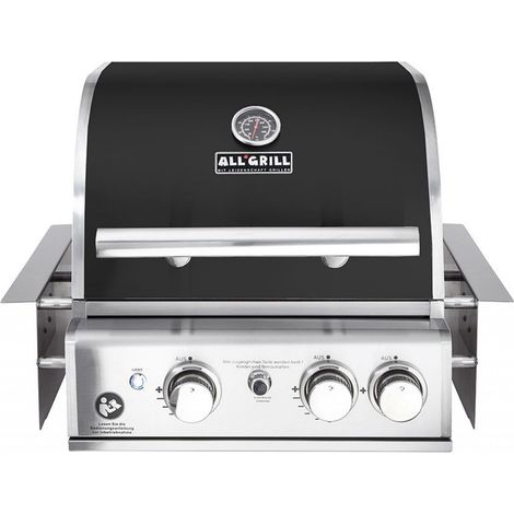 ALLGRILL Einbau-Gasgrill CHEF S BLACK Built-In Air System, 2 Brenner, Backburner 100759 (1/5)