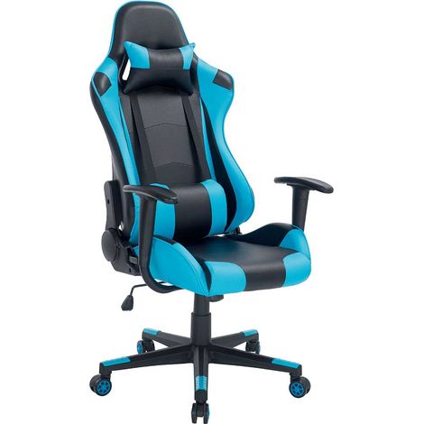 Sedia Poltrona Gaming Scrivania Ufficio Casa Reclinabile Girevole Direzionale Blu (1/5)