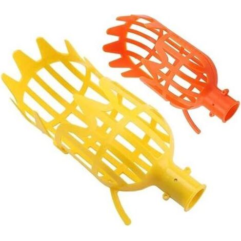 Panier Cueilleur De Fruits Cueille Fruits Cueilleur De Pommes Panier De Cueillette Pratique Sans Poteau Facile Assembler Pour Le Verger, La Ferme, Le Jardin, Le Luth, La Cerise Etc(Jaune Et Orange) (1/5)