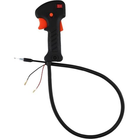 Poignée Débroussailleuse - Câble Accélérateur 80 cm - Pour Débroussailleuses 26cc à 52cc - Orange (1/4)