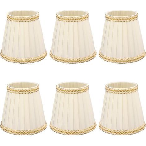 6Pcs Petite Abat-Jour Clip Sur Tambour Abat-Jour en Tissu pour Lustre Bougies Ampoules Accessoires d'éclairage (1/5)