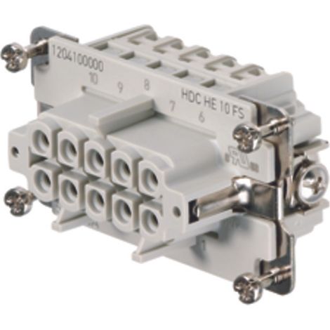 Embout de connecteur Weidmuller série HE, 10 contacts , 16A, Femelle ( Prix pour 1 )