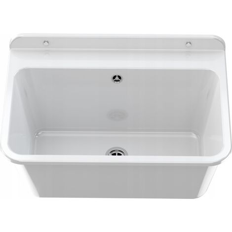 Évier Technique - Gris - 610x410x300 mm - Résistant Chimie - Avec Siphon - Large (1/5)