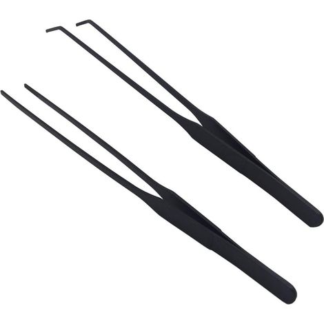 Pinces Pour Aquarium - Acier Inoxydable Droites Et Courbes - 27 cm - Pour Plantes Aquatiques Alimentation Reptiles - Lot De 2 (1/5)