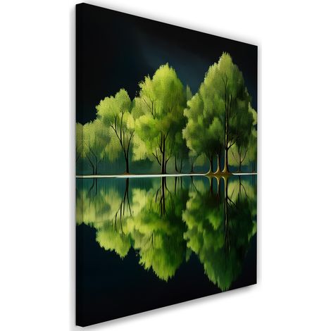 Tableau déco Forêt verte paysage lacustre 70x100 (1/5)