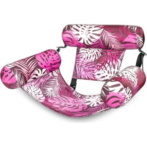 Dieser aufblasbare, gepolsterte Sessel ist für Erwachsene geeignet und ideal für Strand und Pool. Inklusive Luftpumpe. 1 Stück, rosa. (1/5)