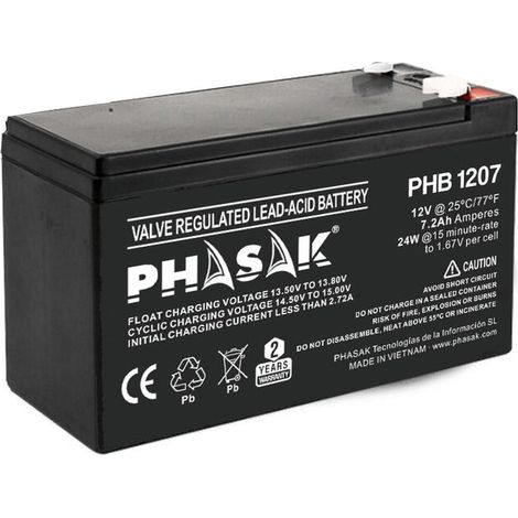 Batería para SAI Phasak PHB 1207 12 V (1/3)