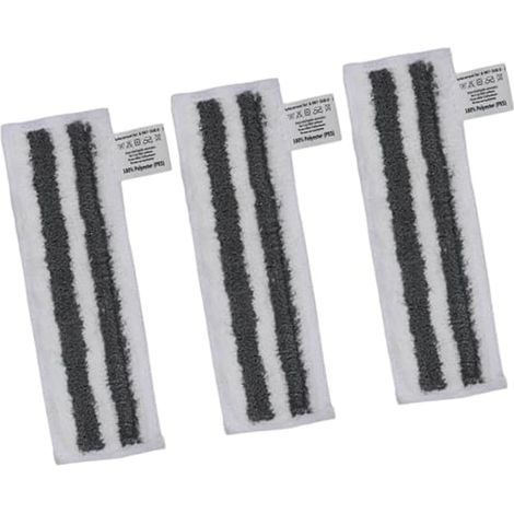 Cabezales de fregona lavables – Juego de 3 almohadillas rectangulares de microfibra gris – Para suelos de PVC, baldosas y parqué – Absorbentes y reutilizables (1/4)