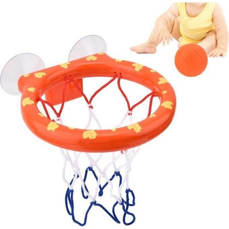 Jouet de bain - DUOKON - Panier de basket - 1 panier + 3 balles - Orange - Pour enfants de 6 mois à 12 ans (1/4)
