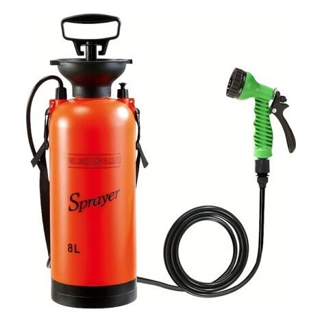 Vaporisateur de Camping Haute Pression – 7 Modes de Pulvérisation avec Tuyau Amovible et Pommeau pour Randonnée, Voyages en Plein Air et Bain d’Animaux (1/4)