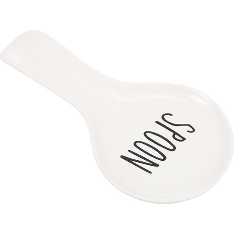 Porte-Cuillère en Céramique Blanche de Lettre Accessoire Cuisine Pratique pour Repose-Cuillère à Soupe Fournitures Cuisine Adaptées à Usage Domestique et Restauration (1/5)