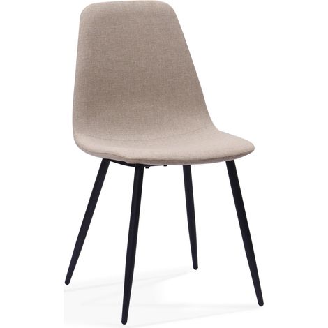 Set di 2 sedie da pranzo in tessuto e metallo beige chiaro stile nordico MODENUIT (1/5)