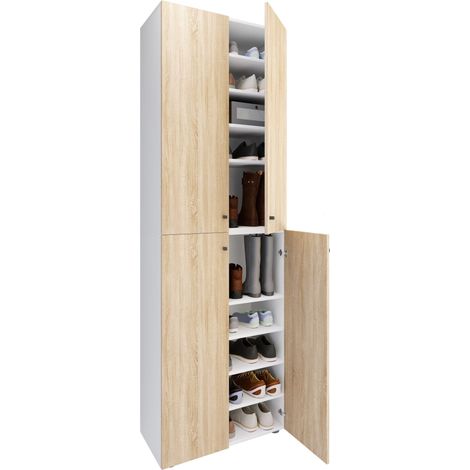 XL Madera Mueble de zapato grande Lona 10 220x70x40 - VCM