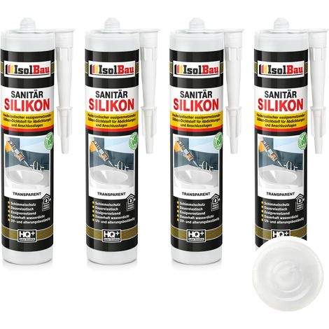 IsolBau Sanitärsilikon, transparent, 4 x 300 ml (1/5)