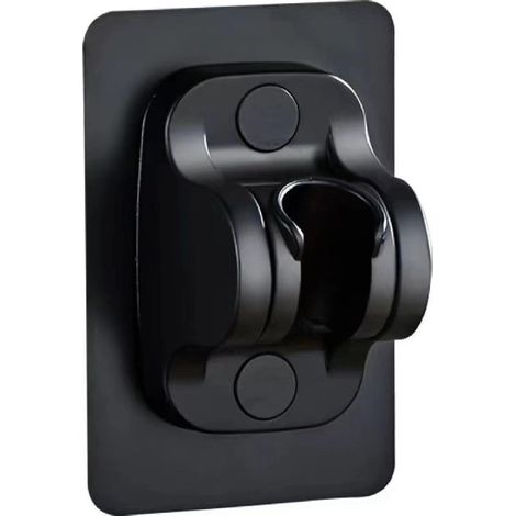 Receveur de douche noir non perforé, base fixe de douche, pommeau de douche, support de suspension pour pommeau de douche dans la salle de bain (1/5)