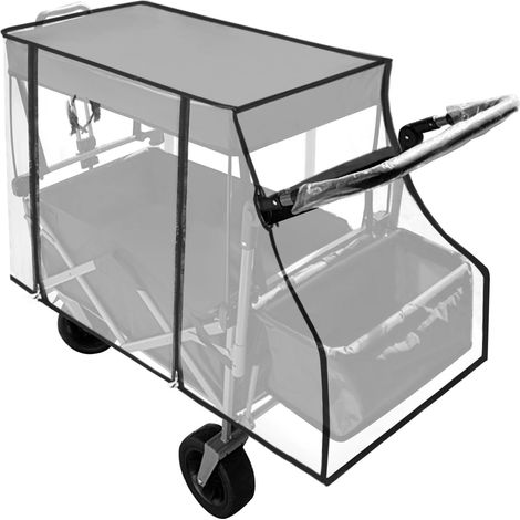 Housse de Pluie Transparente pour Chariot, 110 x 52 x 76 cm – Auvent de Protection en PEVA avec Fermeture éclair – Accessoire pour Chariots Pliables rectangulaires (1/5)