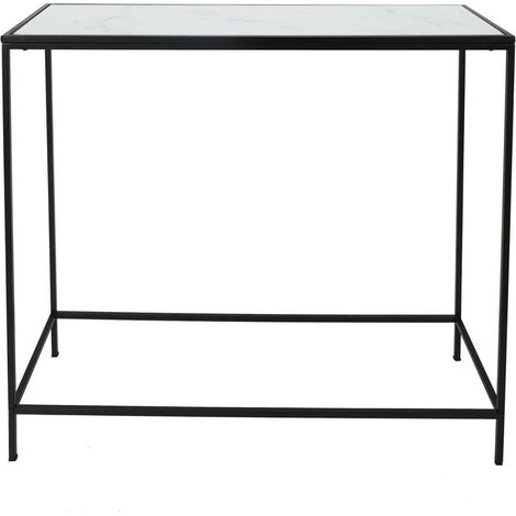 MOTSA - Console Plateau Verre Imitation Marbre (1/4)