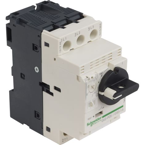 Disjoncteur moteur GV2P 0,63 à 1 A 3P 3d déclencheur magnétothermique - GV2P05 (1/6)
