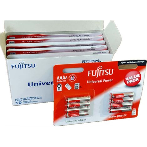 Lot de 80 piles alcaline LR03 AAA 1.5V (Date 01-2026) FUJITSU (1/4)