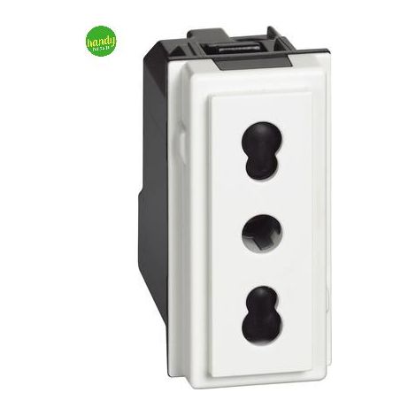 Presa bipasso Bticino living now 2p+t 10 / 16 a 230 v bianco