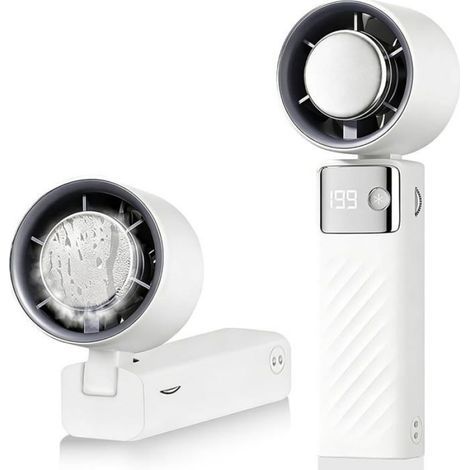 2 mini ventole, 5000 mAh – 199 livelli turbo, 16 ore di autonomia, USB-C – Ideali per viaggi e ufficio (1/5)