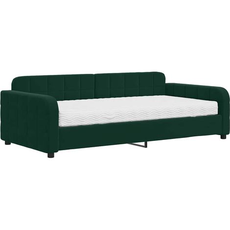 Maison Exclusive - Divano Letto con Materasso Verde Scuro 100x200 cm in Velluto