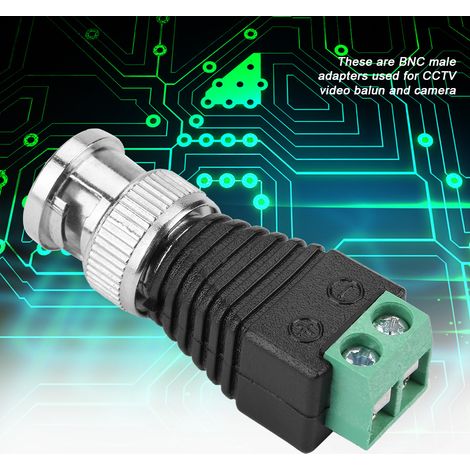 10 connecteurs coaxiaux BNC mâles verts pour câble, adaptateurs terminaux balun vidéo CCTV pour caméra, lot de 10 (1/5)