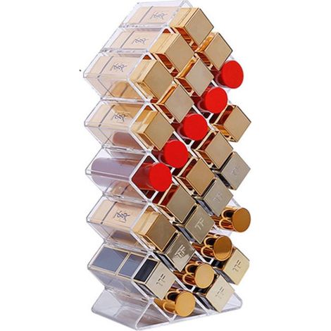 Support de rouge à lèvres pour coiffeuse pour filles, boîte de rangement de bureau qui peut être placée horizontalement ou verticalement (1/5)