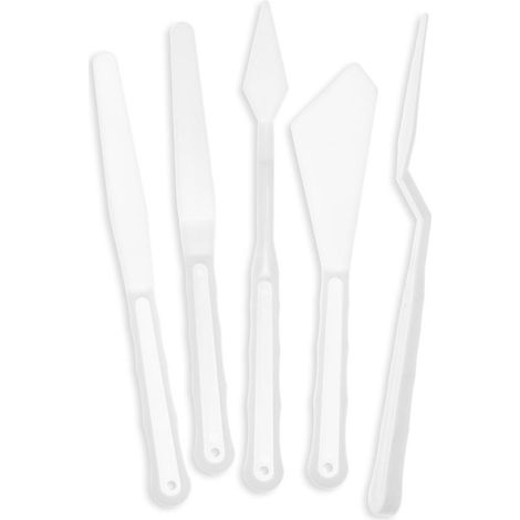 Set di 5 spatole di plastica per pittura.
